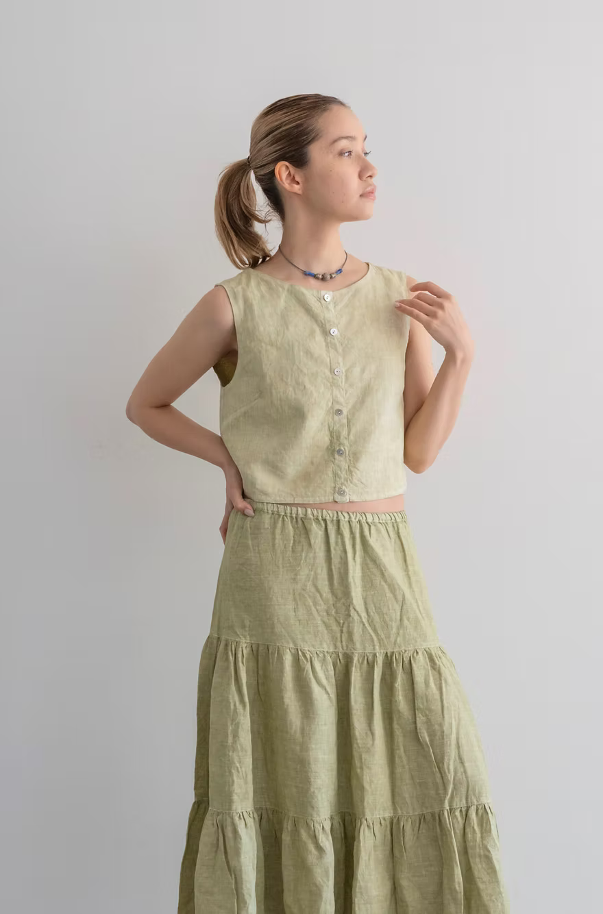 Sleeveless Blouse - Light Olive