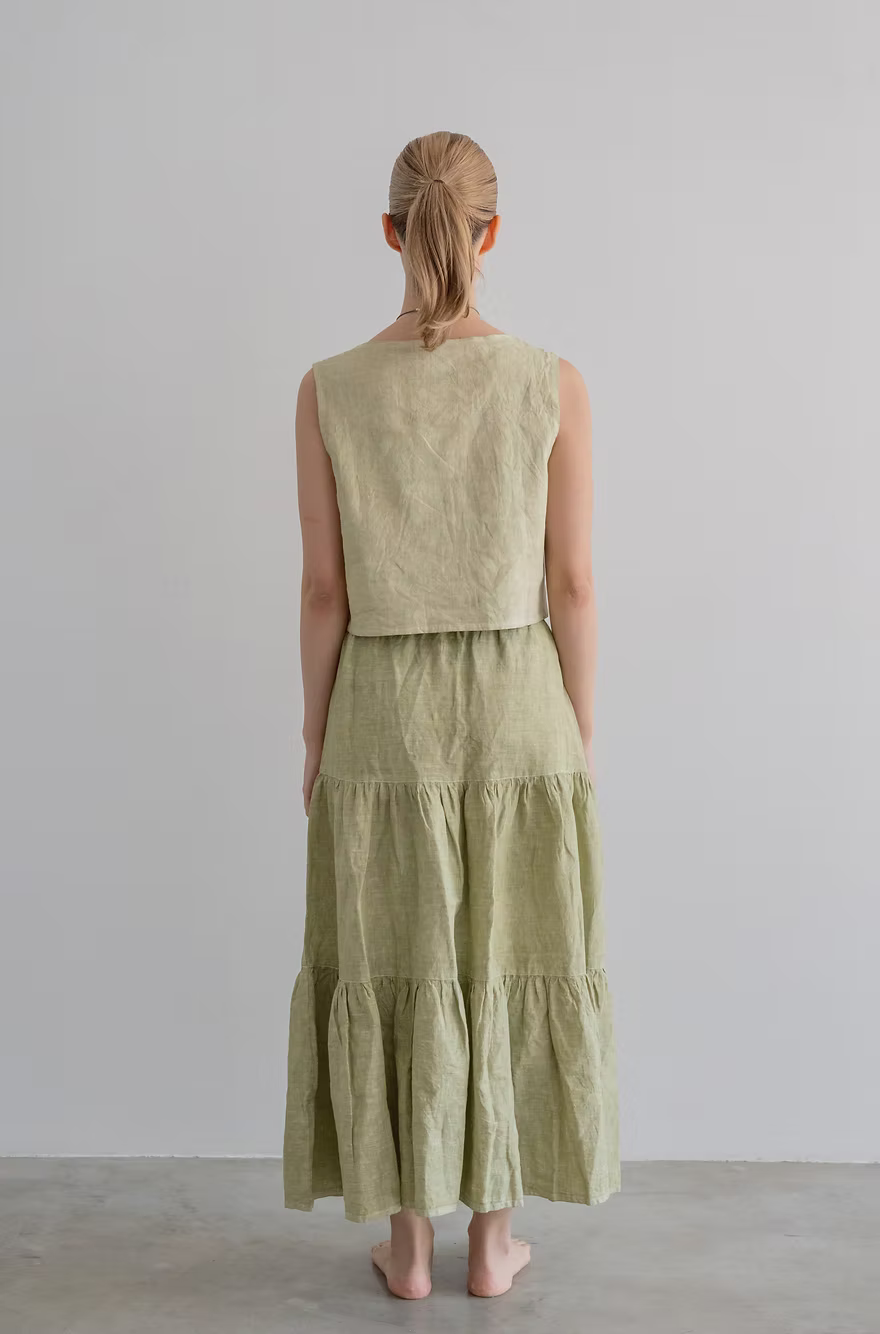 Sleeveless Blouse - Light Olive