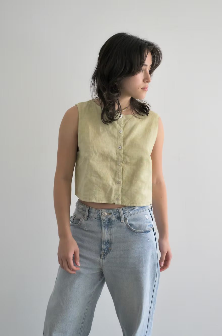 Sleeveless Blouse - Light Olive