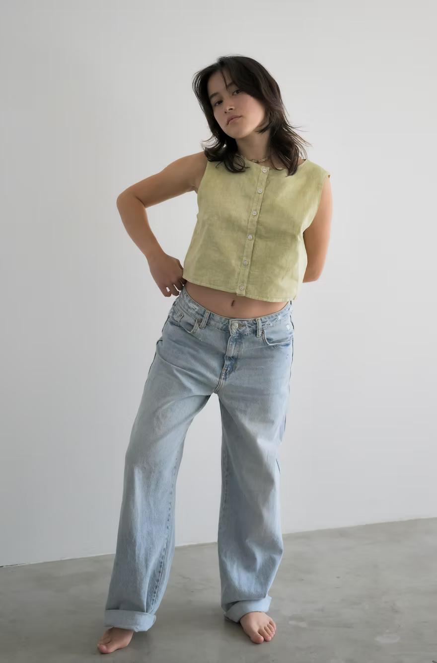 Sleeveless Blouse - Light Olive