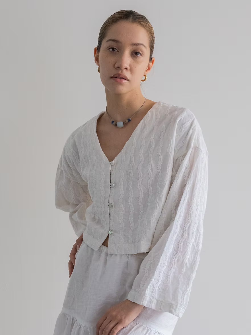 Embroidery Shirt - Natural