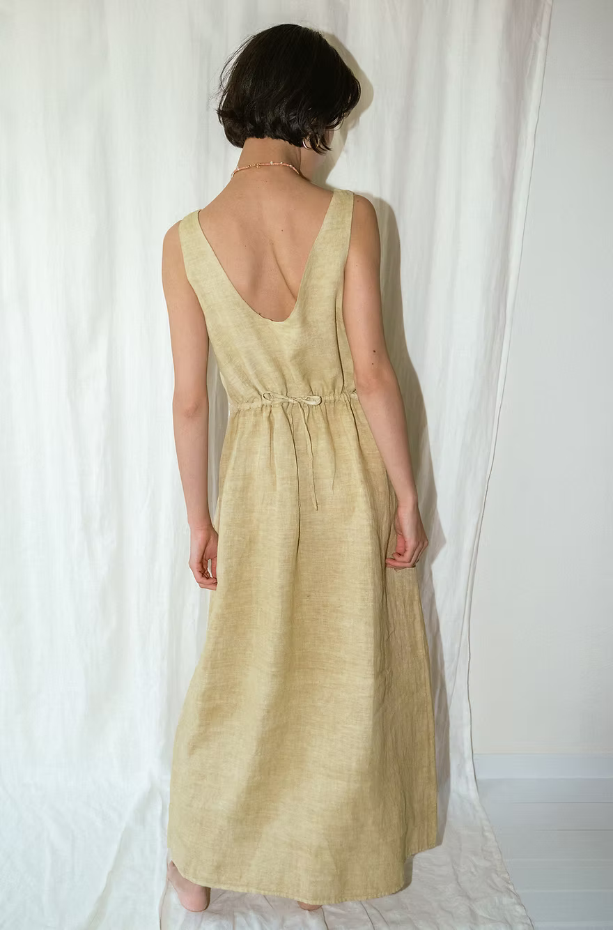 Linen Dress - Olive