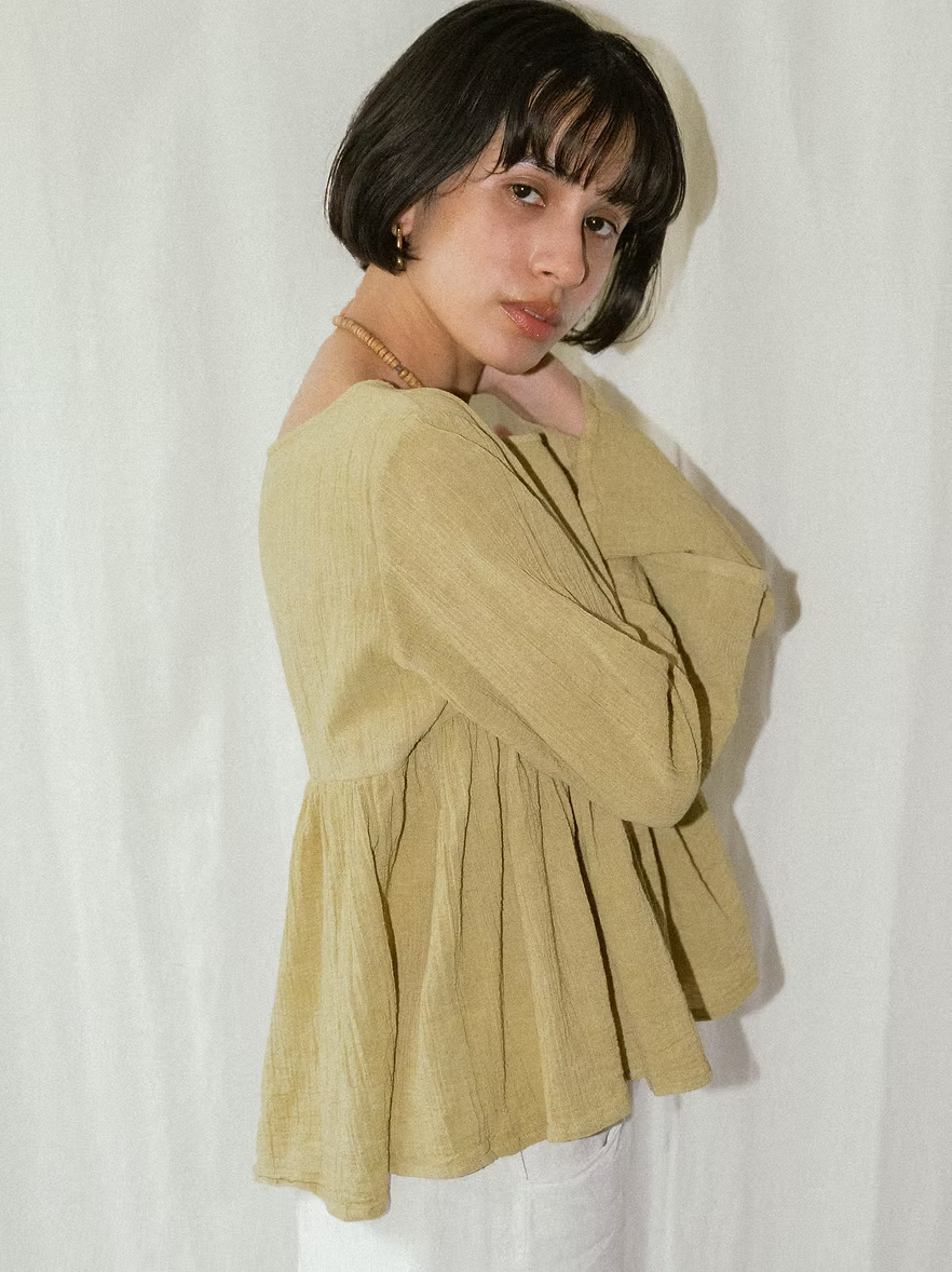 Peplum Blouse - Olive