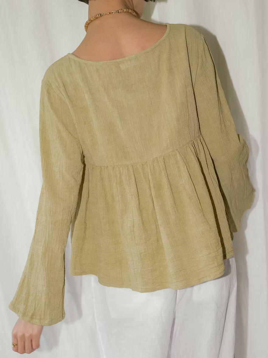 Peplum Blouse - Olive