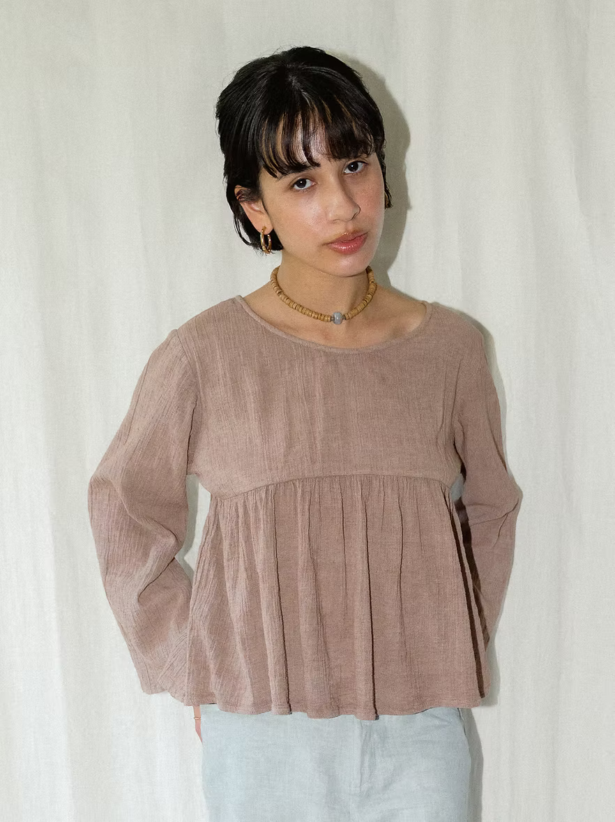 Peplum Blouse - Wood