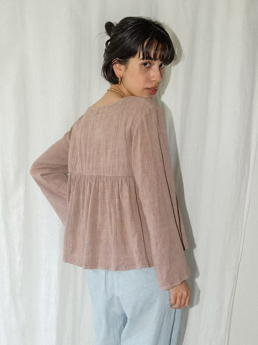Peplum Blouse - Wood