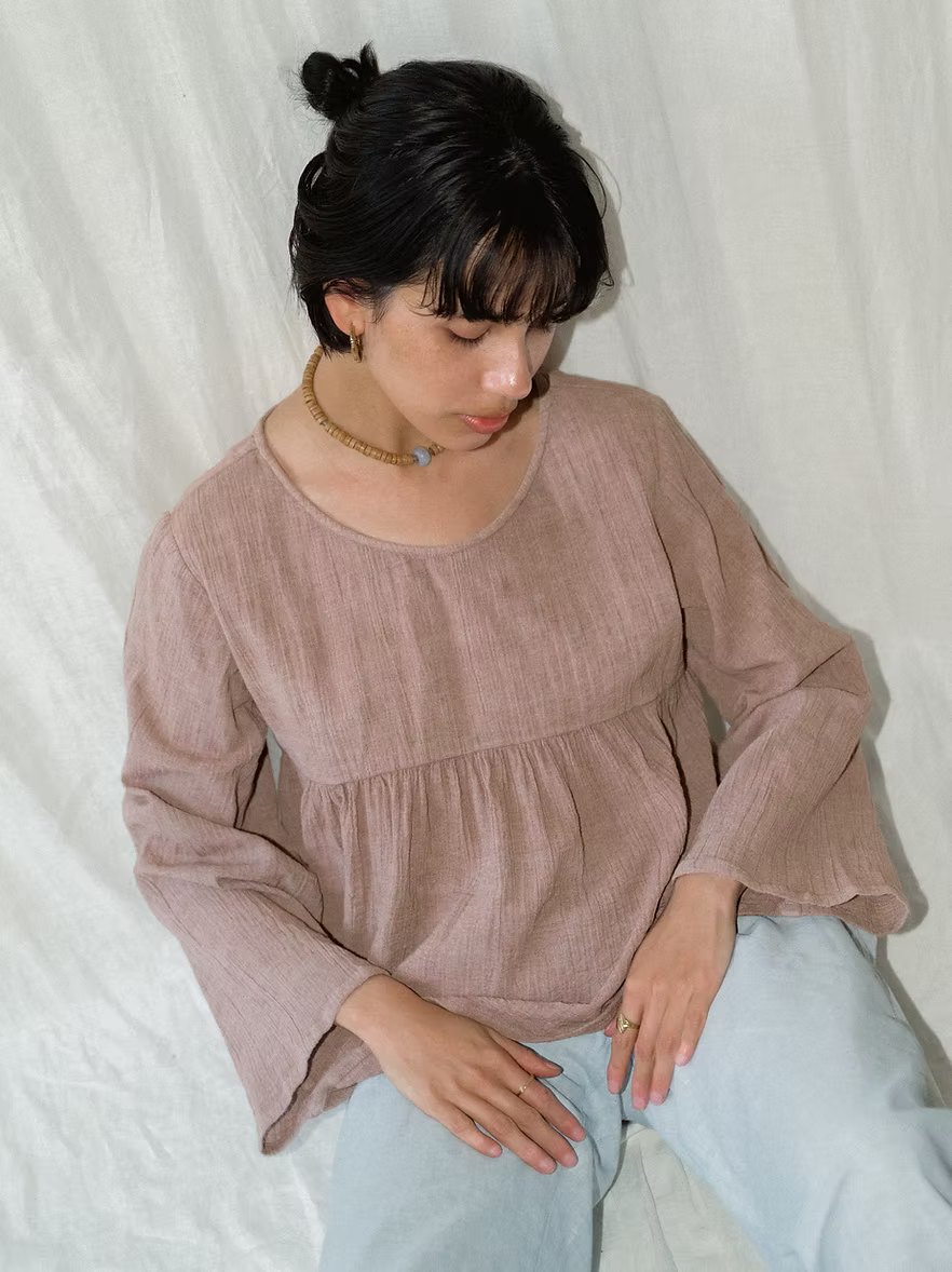 Peplum Blouse - Wood