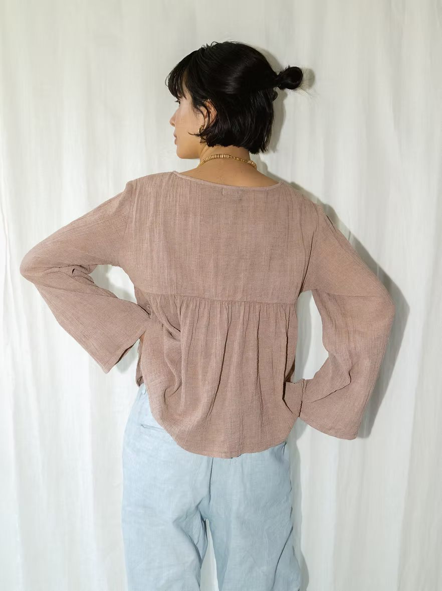 Peplum Blouse - Wood