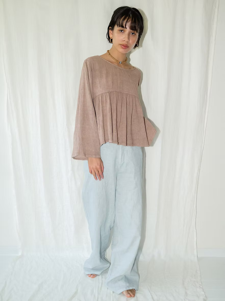 Peplum Blouse - Wood