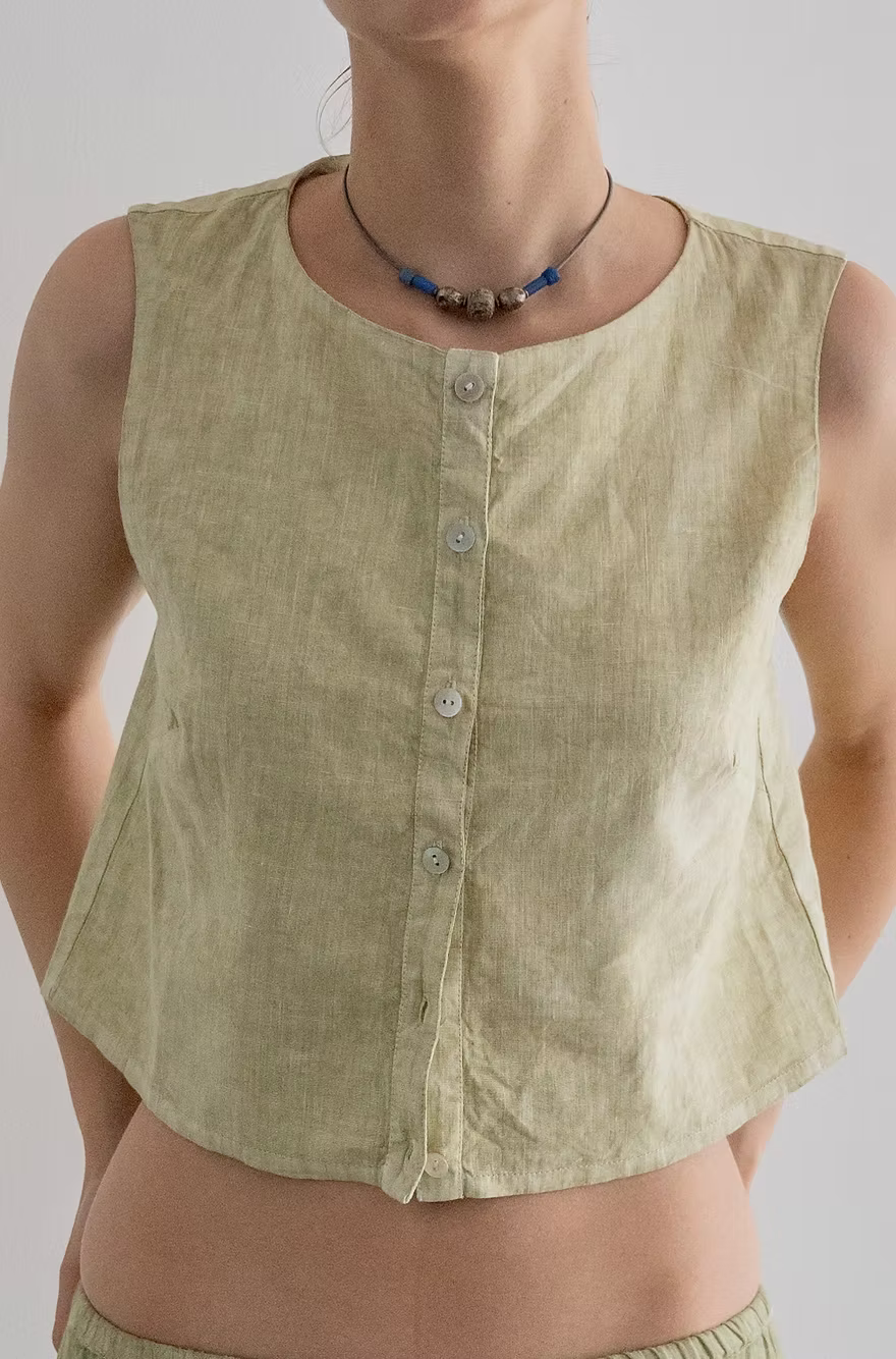 Sleeveless Blouse - Light Olive
