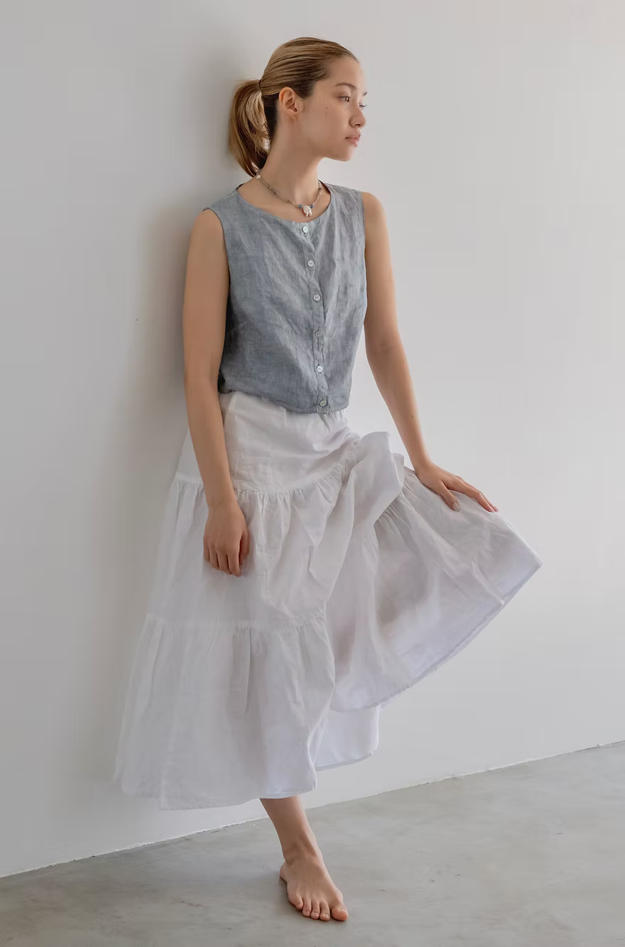 Sleeveless Blouse - Indigo Grey
