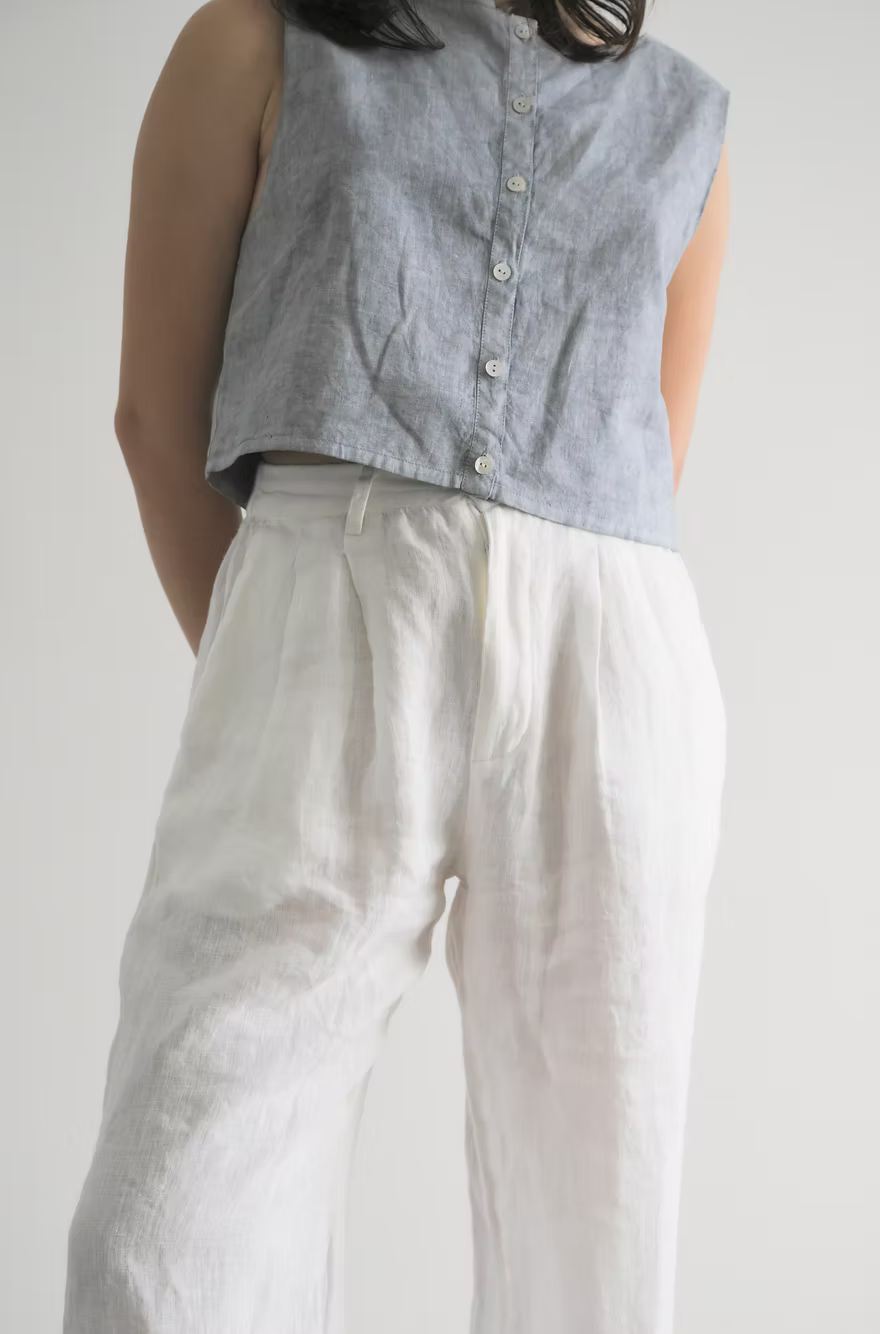 Sleeveless Blouse - Indigo Grey