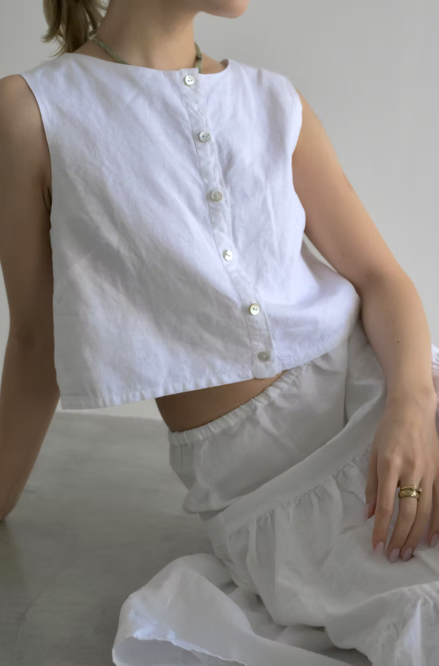 Sleeveless Blouse - Natural