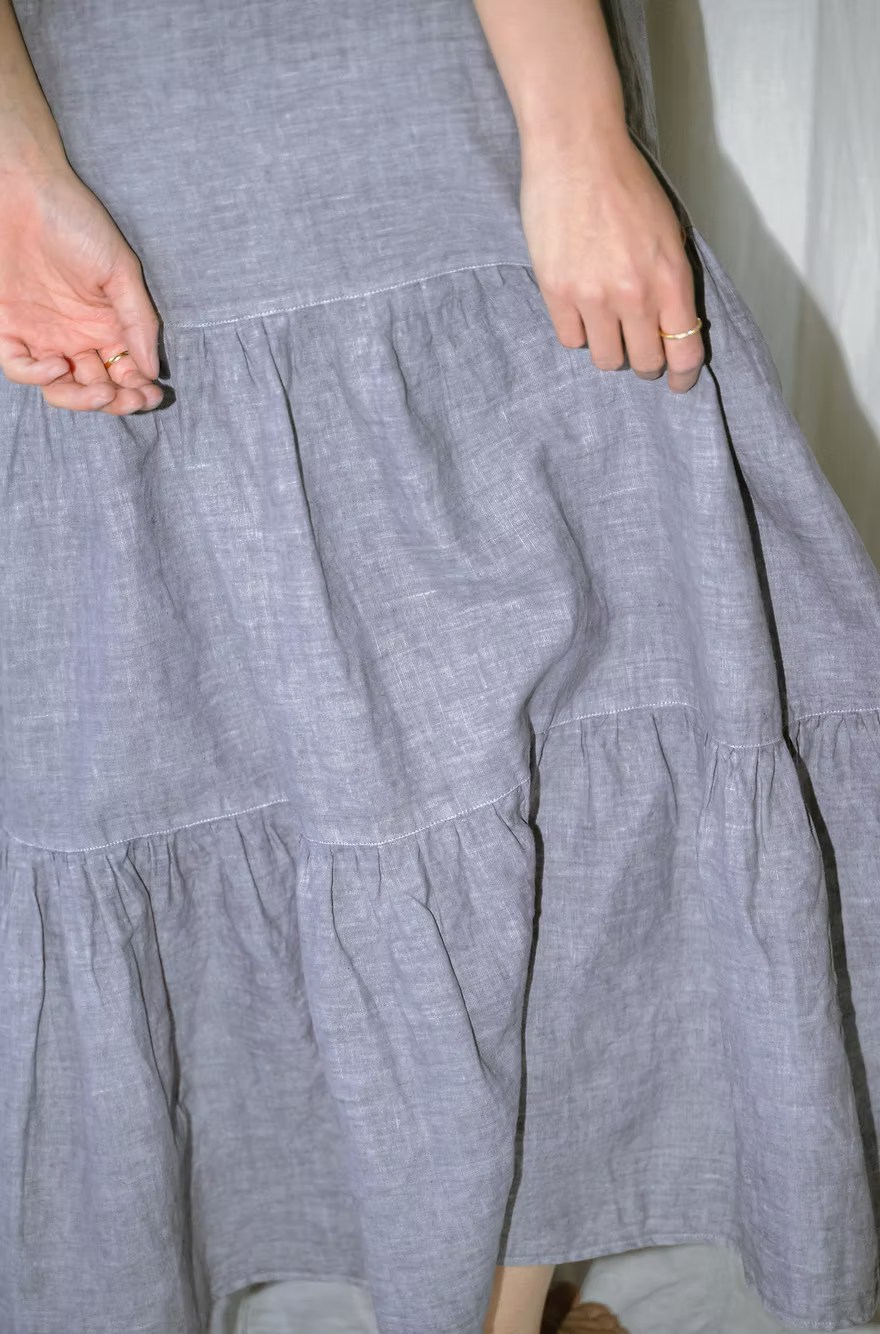 Tiered Skirt - Indigo Grey