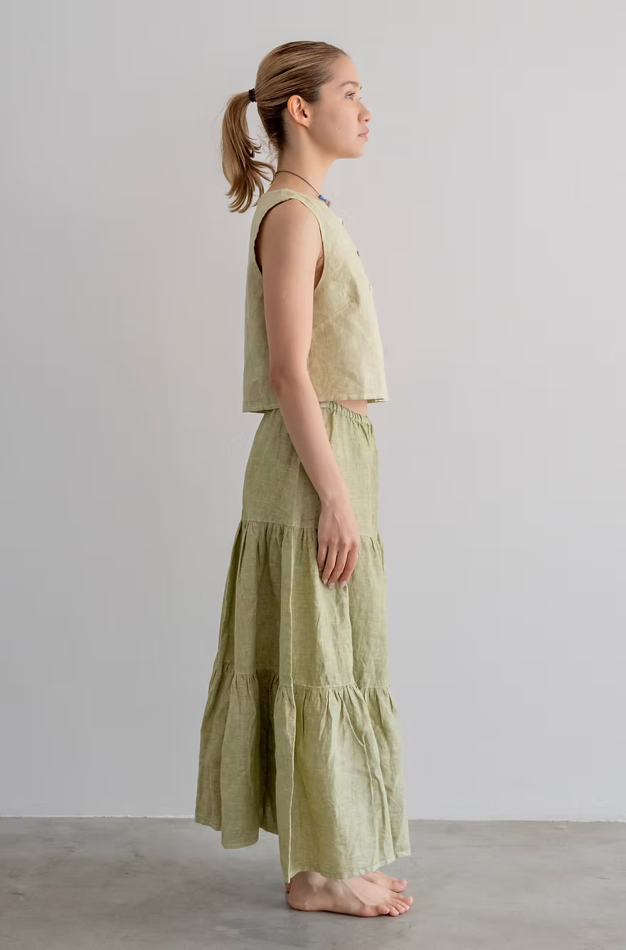Tiered Skirt - Light Olive